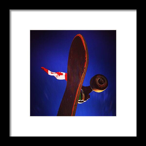 Blue Framed Print featuring the photograph Canadian Skater by Shawn Gordon