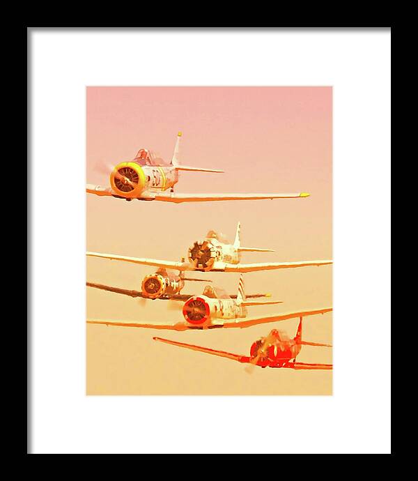 Airplane Framed Print featuring the photograph 'A-6 Texan Posse' by Gus McCrea