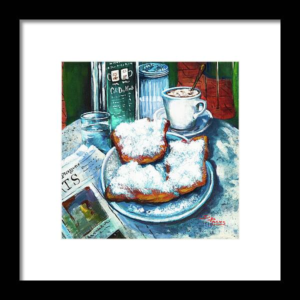New Orleans Food Framed Print featuring the painting A Beignet Morning by Dianne Parks