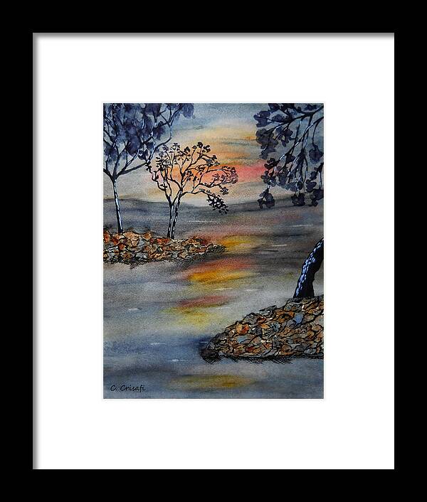 Watercolor Framed Print featuring the painting A Blissful Evening by Carol Crisafi