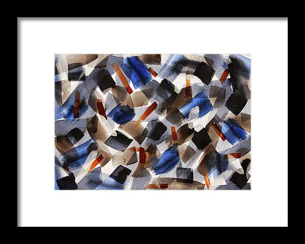 Expressive Abstract Framed Print featuring the painting A Blizzard of Doubt by Rein Nomm