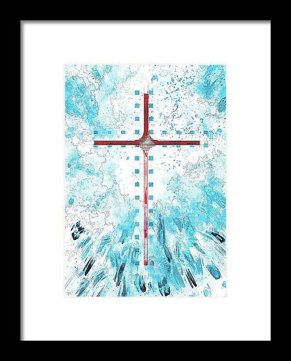 Jesus Framed Print featuring the digital art A blue sky by Payet Emmanuel