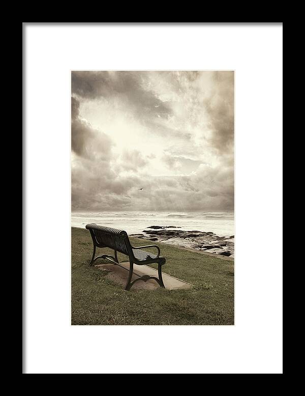 Ocean Framed Print featuring the photograph A break In The Clouds by Robin-Lee Vieira