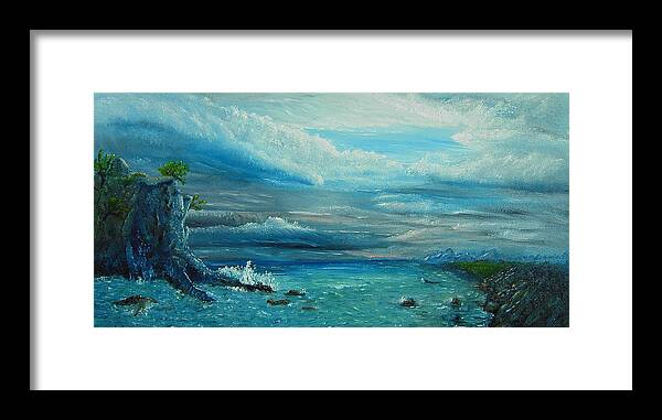  Framed Print featuring the painting A Break in the Storm by Daniel W Green