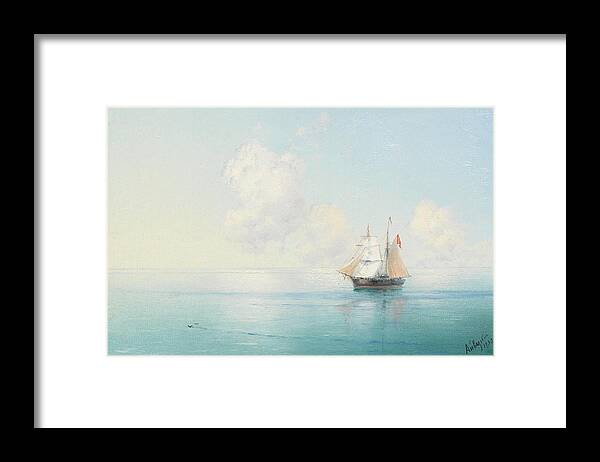 Ivan Konstantinovich Aivazovsky (russian Framed Print featuring the painting A Calm Morning at Sea by MotionAge Designs