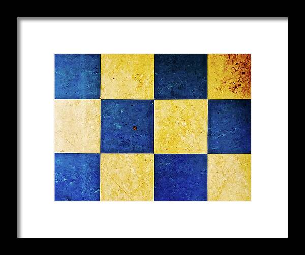  Framed Print featuring the photograph A Checkered Murder in Blue and Yellow by Brian Sereda