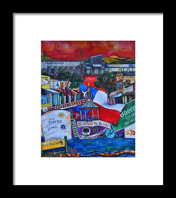 Boerne Texas Framed Print featuring the painting A Church For The City by Patti Schermerhorn
