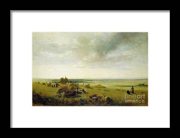 Corn Framed Print featuring the painting A Corn Field by Peter de Wint