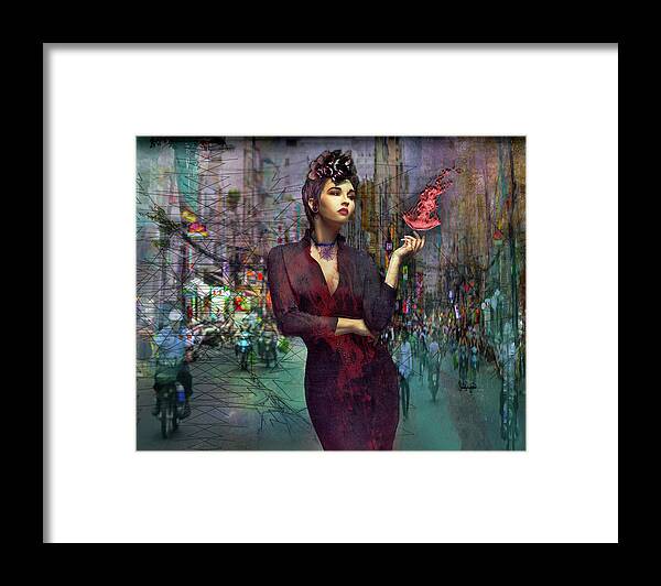 Woman Framed Print featuring the photograph A Dangerous Life by Sandra Schiffner