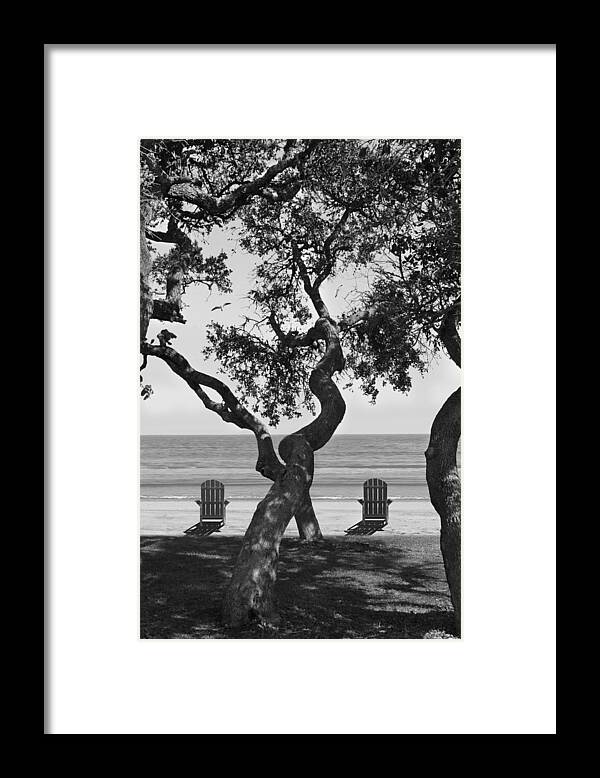Seascape Framed Print featuring the photograph A Day At The Beach BW by Mike McGlothlen