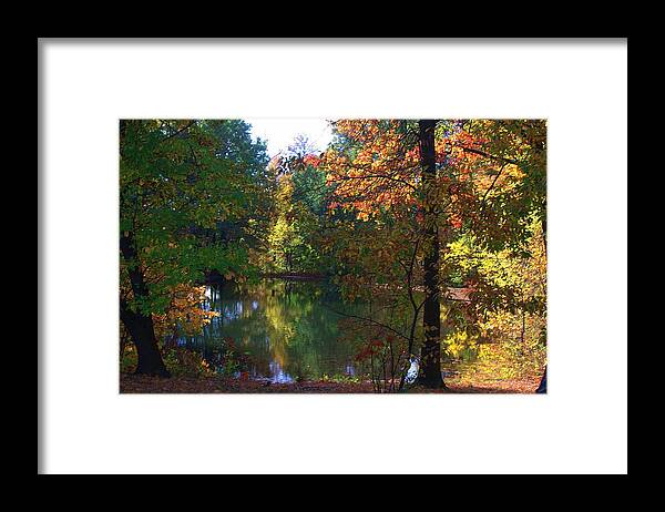 Landscape Framed Print featuring the photograph A day at the lake by Thomas Mack