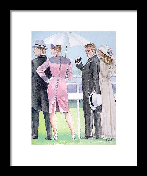 Race Track Framed Print featuring the painting A Day At The Races by Arline Wagner