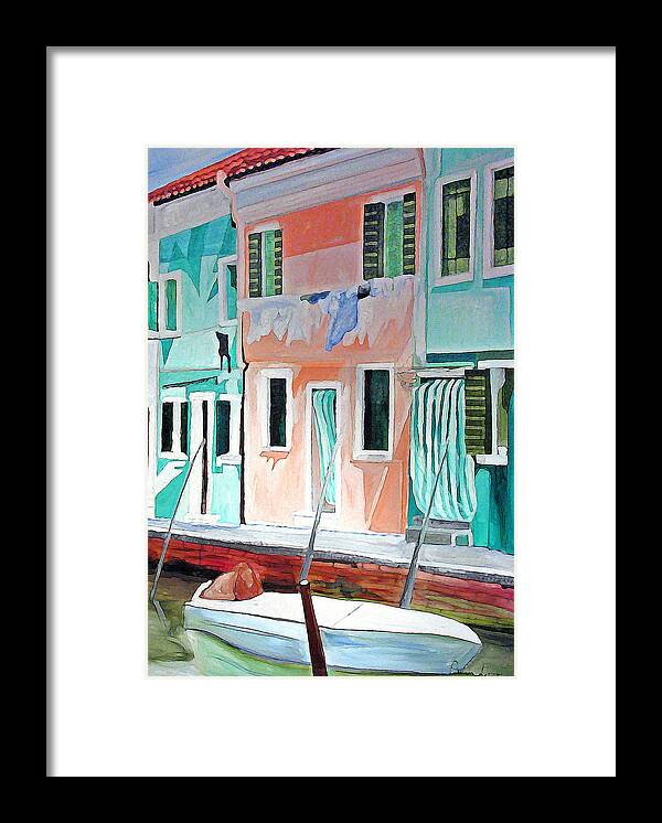Italy Framed Print featuring the painting A Day In Burrano by Patricia Arroyo