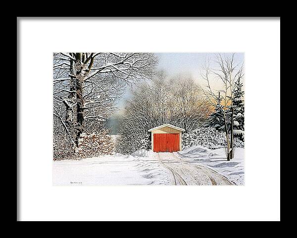 Scenic Framed Print featuring the painting A Day in December by Conrad Mieschke