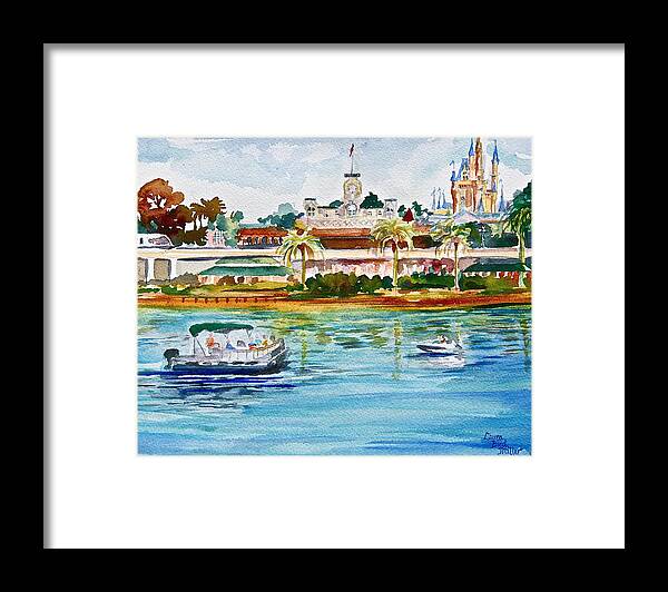 Walt Disney World Framed Print featuring the painting A Disney Sort of Day by Laura Bird Miller