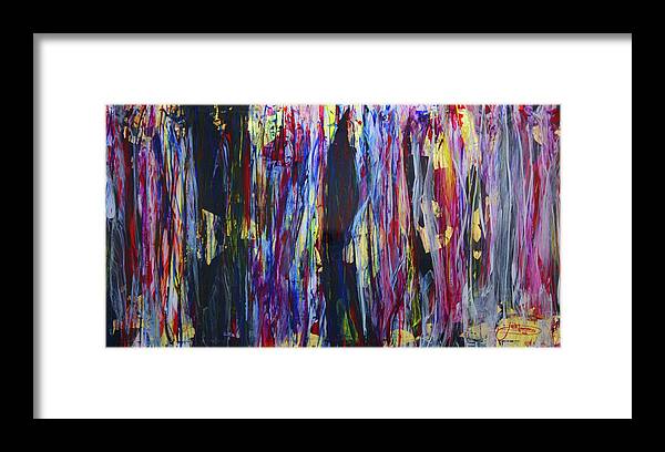 Abstract Framed Print featuring the painting A Face In The Crowd by Jack Diamond