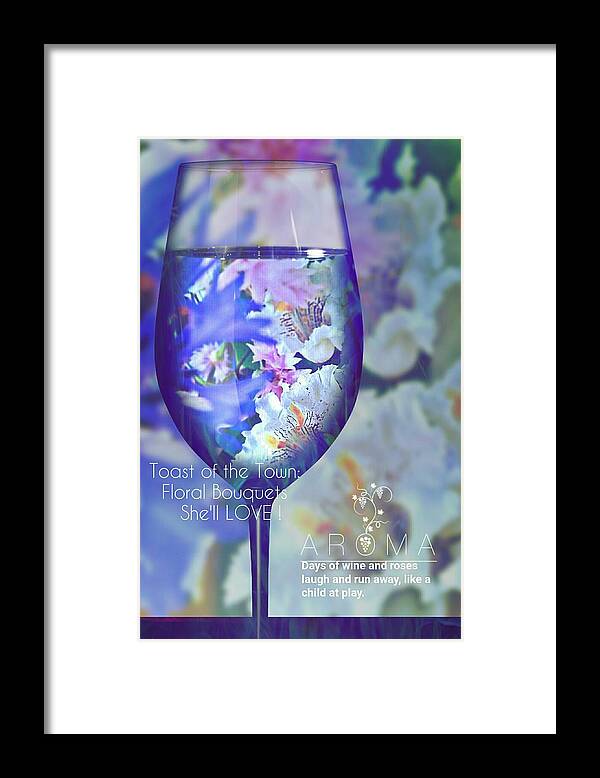 Wine Bouquet Framed Print featuring the digital art A Fine Wine Bouquet by Pamela Smale Williams