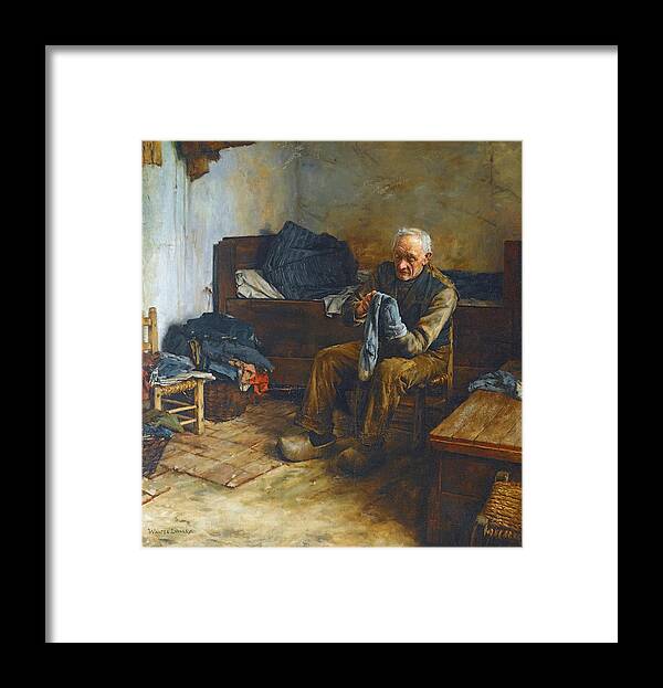Walter Langley Framed Print featuring the painting A Flemish Peasant by Walter Langley