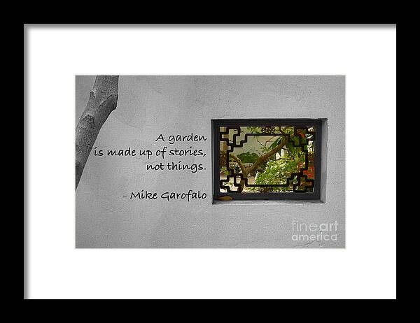 4 Arts Framed Print featuring the photograph A Garden... by Marilyn Cornwell