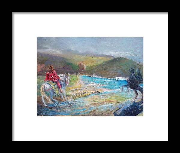 Symbolic Framed Print featuring the painting A Ghost Upon Your Path by Susan Esbensen