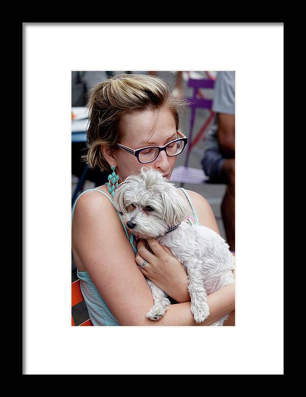 Affectin Framed Print featuring the photograph A Girl and Her Dog by Robert Ullmann