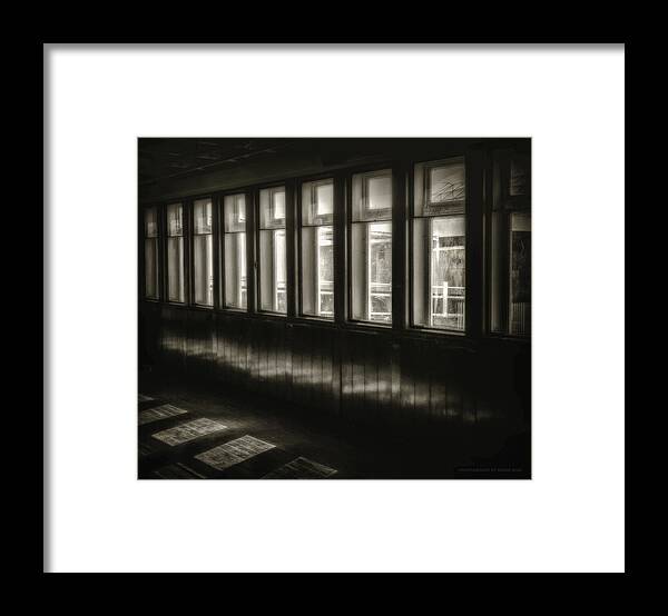 Windows Framed Print featuring the photograph A Glimps From The Dark by Denise Dube