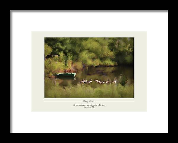 Pond Framed Print featuring the digital art A Goose Pond by Randall Evans