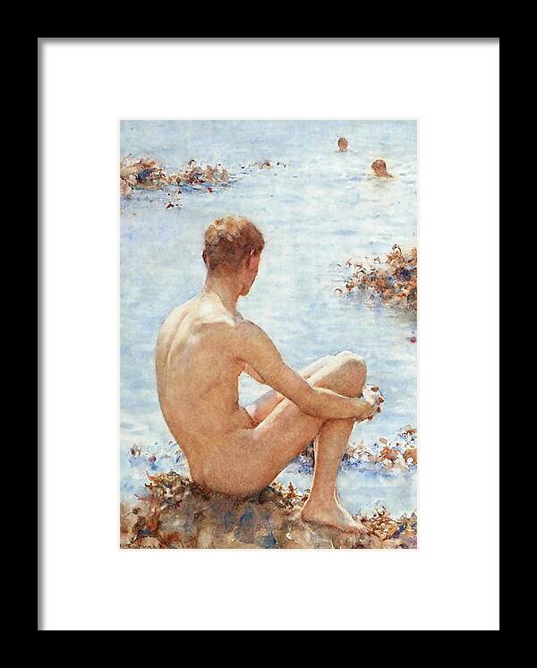 Holiday Framed Print featuring the painting A Holiday by Henry Scott Tuke