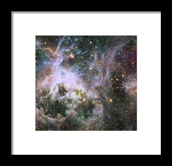 Space Framed Print featuring the photograph A Hubble Infrared View of the Tarantula Nebula by Eric Glaser