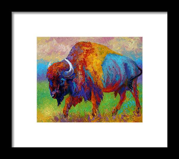 Wildlife Framed Print featuring the painting A Journey Still Unknown - Bison by Marion Rose