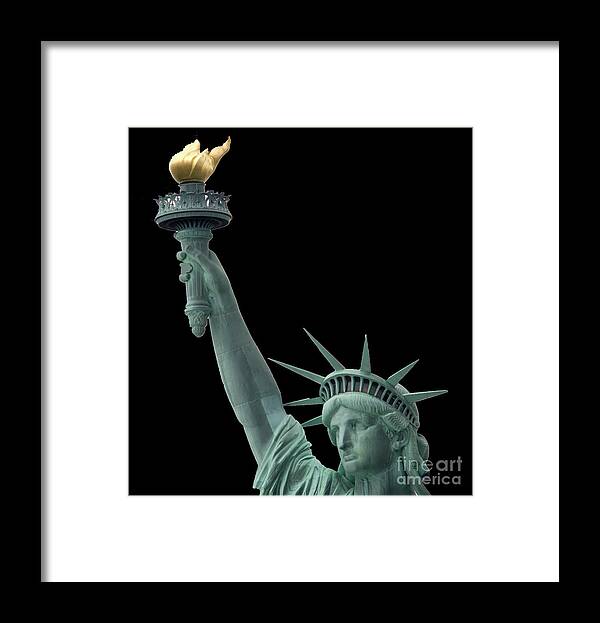 Lady Liberty Framed Print featuring the photograph A Light in the Dark by Jennifer Frechette