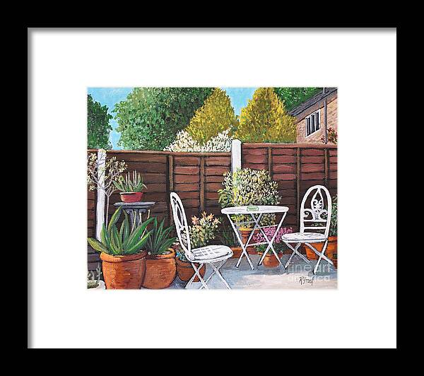 Gardens Framed Print featuring the painting A Little British Garden by Reb Frost