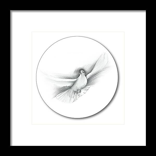 Digital Art Framed Print featuring the drawing A little peace - Thank you by Ian Anderson