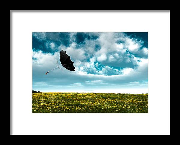  Umbrella Framed Print featuring the photograph A Little Windy by Bob Orsillo