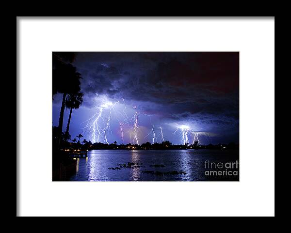 Lightning Framed Print featuring the photograph Contest by Quinn Sedam