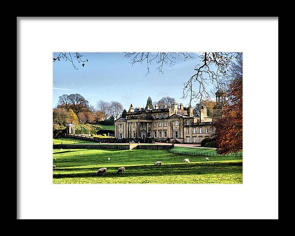Broughton Hall Framed Print featuring the photograph A Mansion In The Country by Sandra Cockayne ADPS