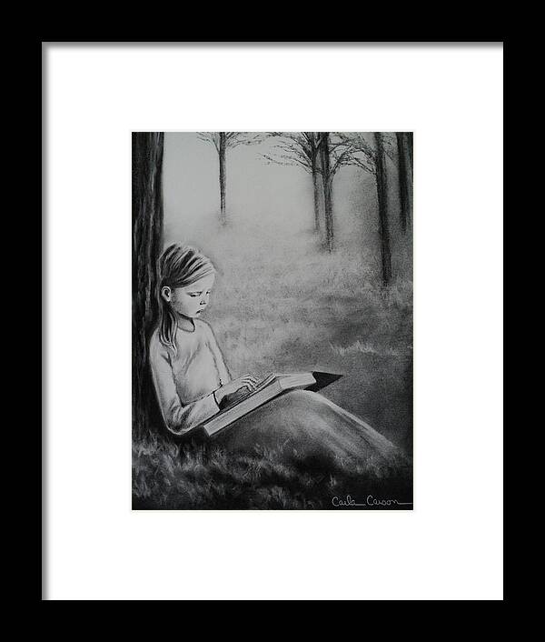 Girl Framed Print featuring the drawing A Mid Summers Tale by Carla Carson