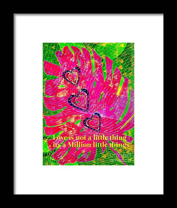 Philodendron Framed Print featuring the digital art A Million Little Things by Pamela Smale Williams