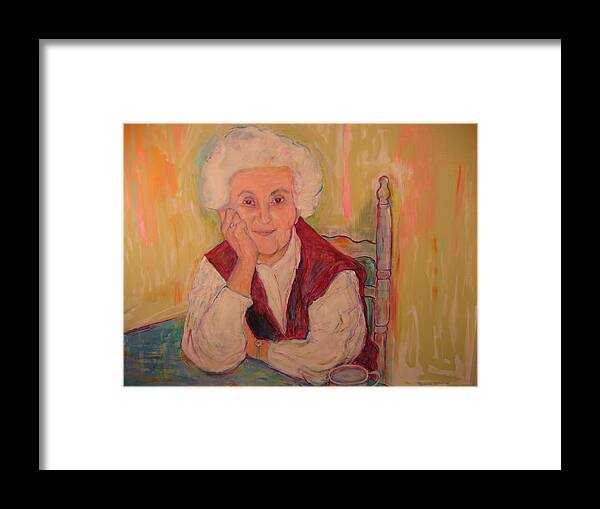 Woman Framed Print featuring the painting A Moment To Remember by Marlene Robbins