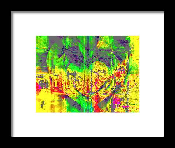 Faniart Framed Print featuring the digital art A Moody Heart by Fania Simon