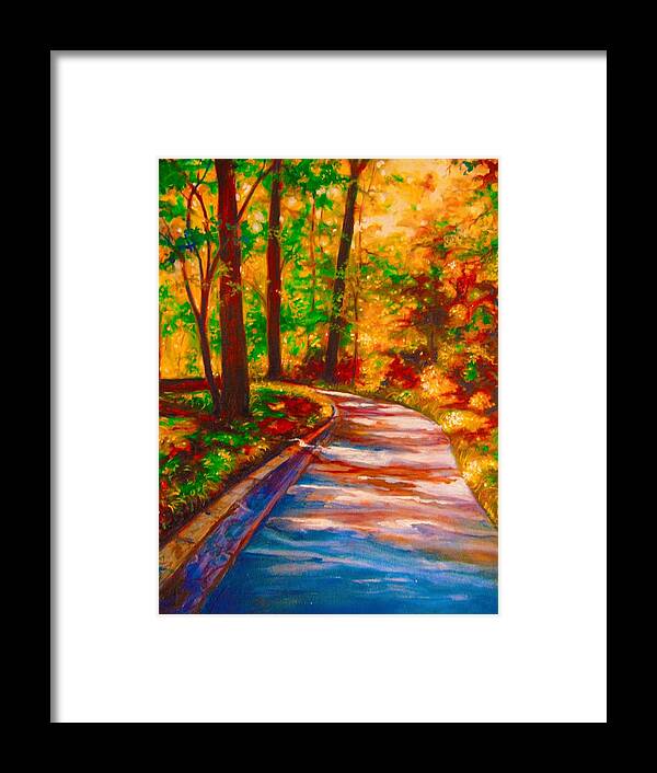 Landscape Framed Print featuring the painting A Morning Walk by Emery Franklin