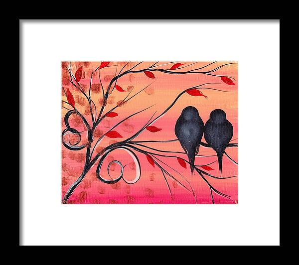 Birds Framed Print featuring the painting A morning with you by Abril Andrade