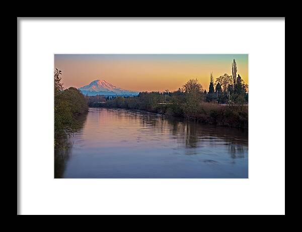 Sunset Framed Print featuring the photograph A Mt Tahoma Sunset by Ken Stanback