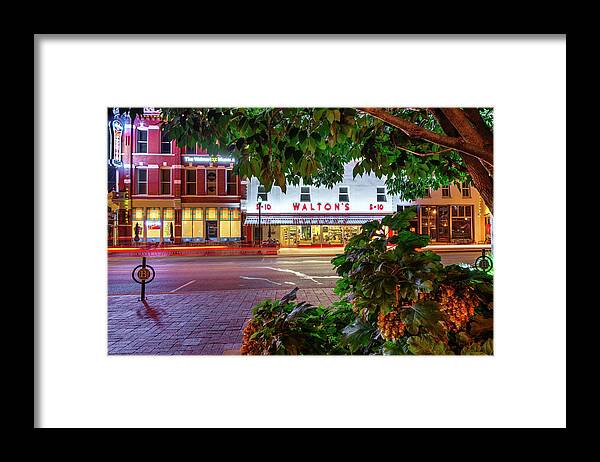 America Framed Print featuring the photograph A Night On The Bentonville Arkansas Square by Gregory Ballos