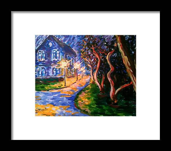 Maynooth Framed Print featuring the painting A Night Time Walk by Ryan Ennis