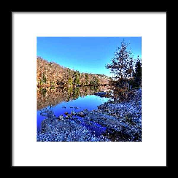 A November Morning On The Pond Framed Print featuring the photograph A November Morning on the Pond by David Patterson