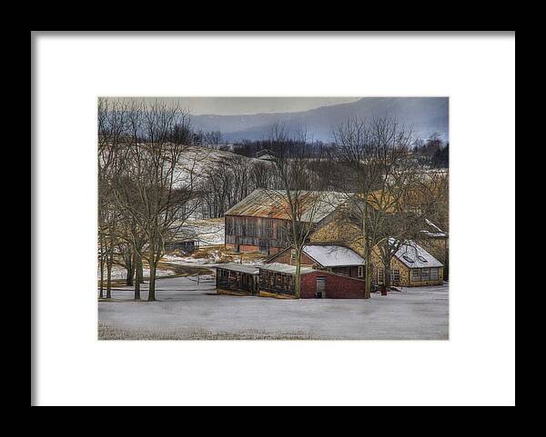 Landscape Framed Print featuring the digital art A Passing Snow Squall by Sharon Batdorf