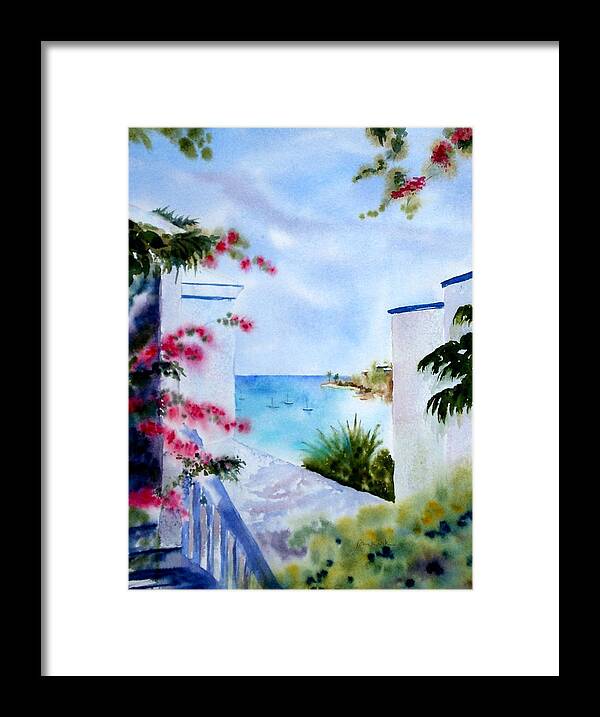 Caribbean Framed Print featuring the painting A Peek at Paradise by Diane Kirk