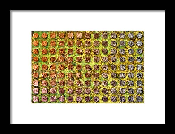Abstract Experimentalism Framed Print featuring the digital art A Penny Saved by Becky Titus