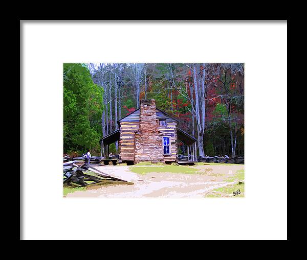 Log Cabin Framed Print featuring the painting A Place in the Woods by CHAZ Daugherty
